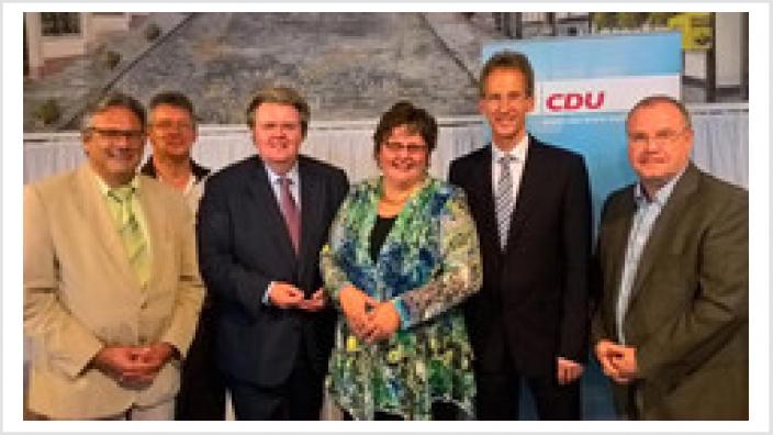 v.l.n.r.:Ludger Müller, Willi Moitzheim, Klaus Voussem, MdL, Ute Stolz, Detlef Seif, MdB und Frank Diefenbach